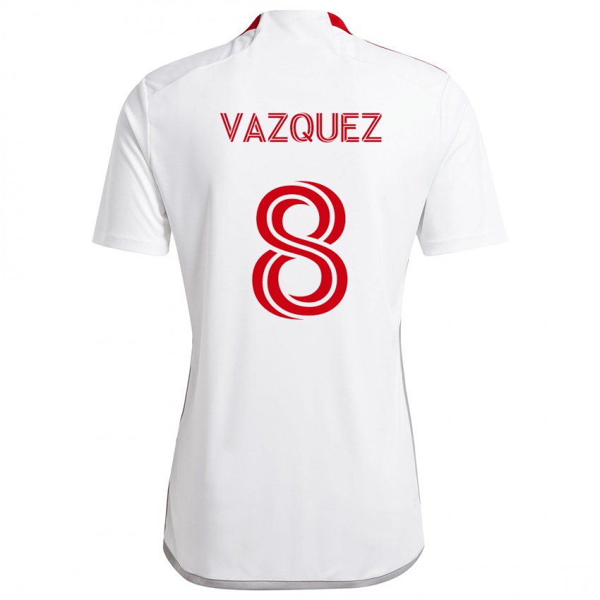 Niño Camiseta Víctor Vázquez #8 Blanco Rojo 2ª Equipación 2024/25 La Camisa Perú