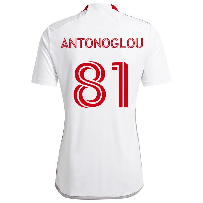 Niño Camiseta Themi Antonoglou #81 Blanco Rojo 2ª Equipación 2024/25 La Camisa Perú