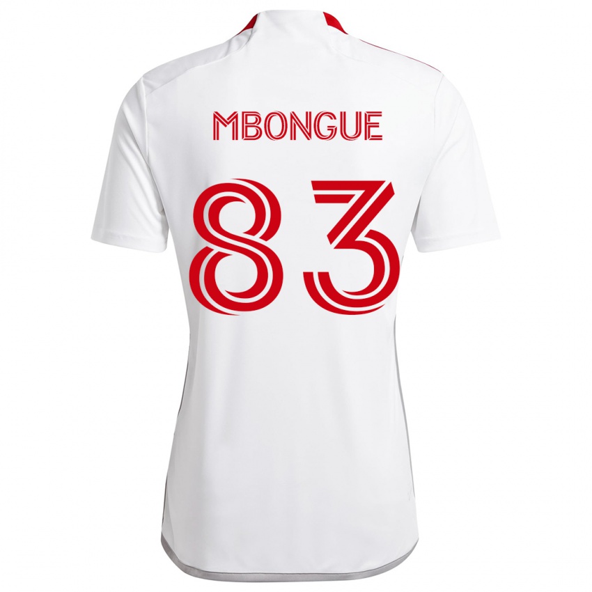 Niño Camiseta Hugo Mbongue #83 Blanco Rojo 2ª Equipación 2024/25 La Camisa Perú