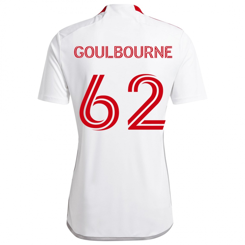 Niño Camiseta Rohan Goulbourne #62 Blanco Rojo 2ª Equipación 2024/25 La Camisa Perú