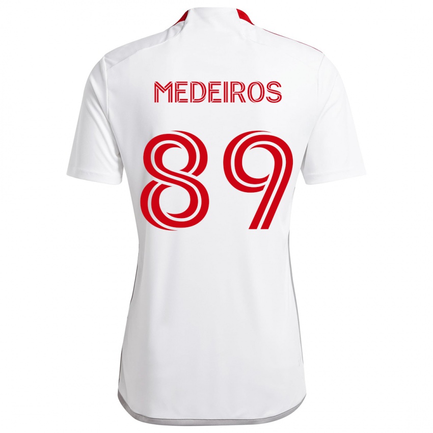 Niño Camiseta Matthew Medeiros #89 Blanco Rojo 2ª Equipación 2024/25 La Camisa Perú