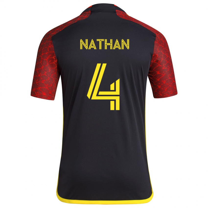 Niño Camiseta Nathan #4 Negro Rojo 2ª Equipación 2024/25 La Camisa Perú