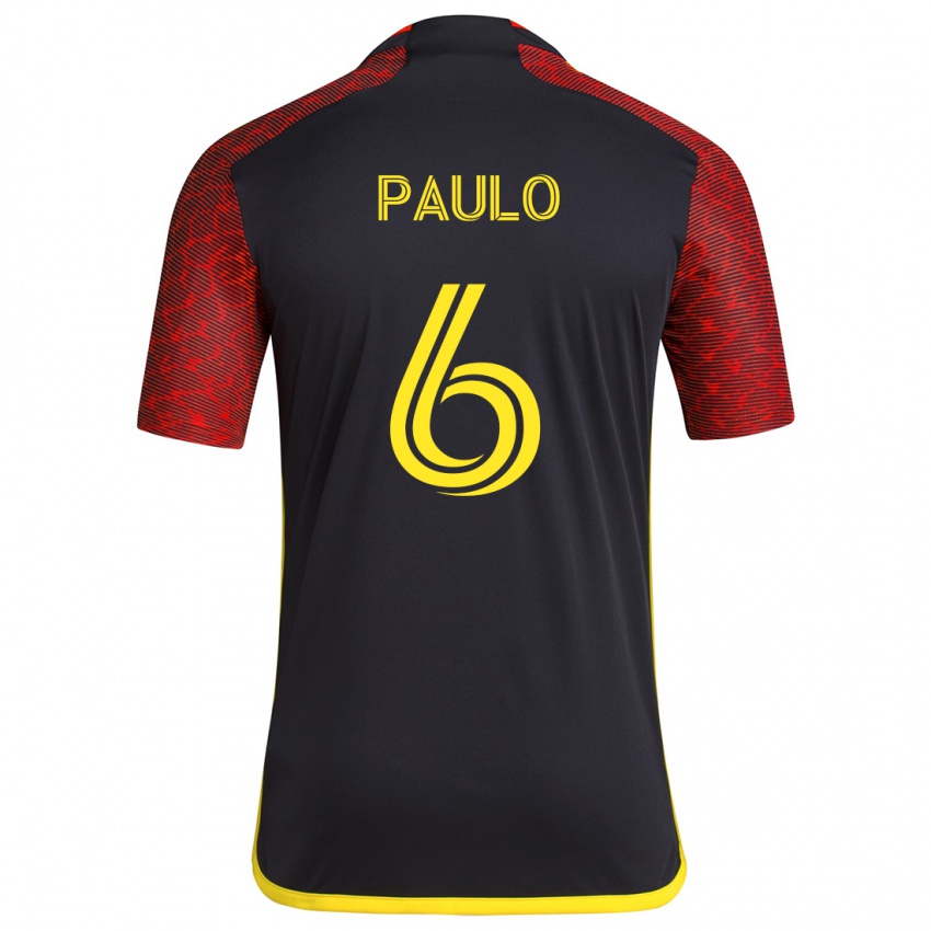 Niño Camiseta João Paulo #6 Negro Rojo 2ª Equipación 2024/25 La Camisa Perú