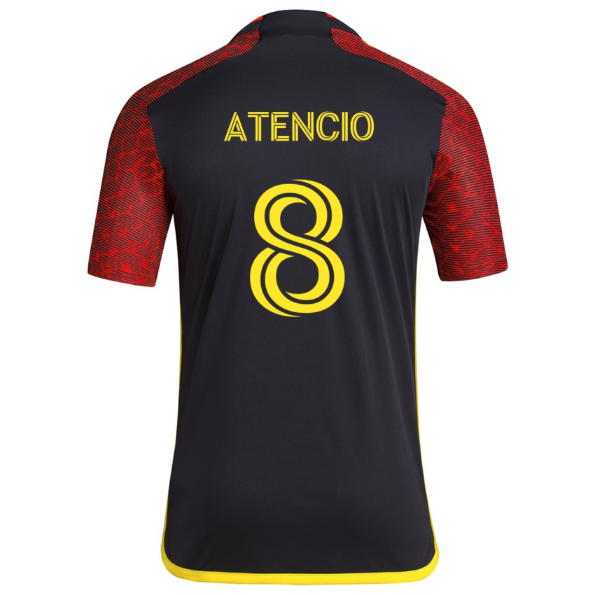 Niño Camiseta Josh Atencio #8 Negro Rojo 2ª Equipación 2024/25 La Camisa Perú