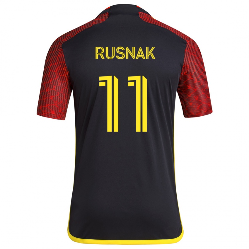 Niño Camiseta Albert Rusnák #11 Negro Rojo 2ª Equipación 2024/25 La Camisa Perú