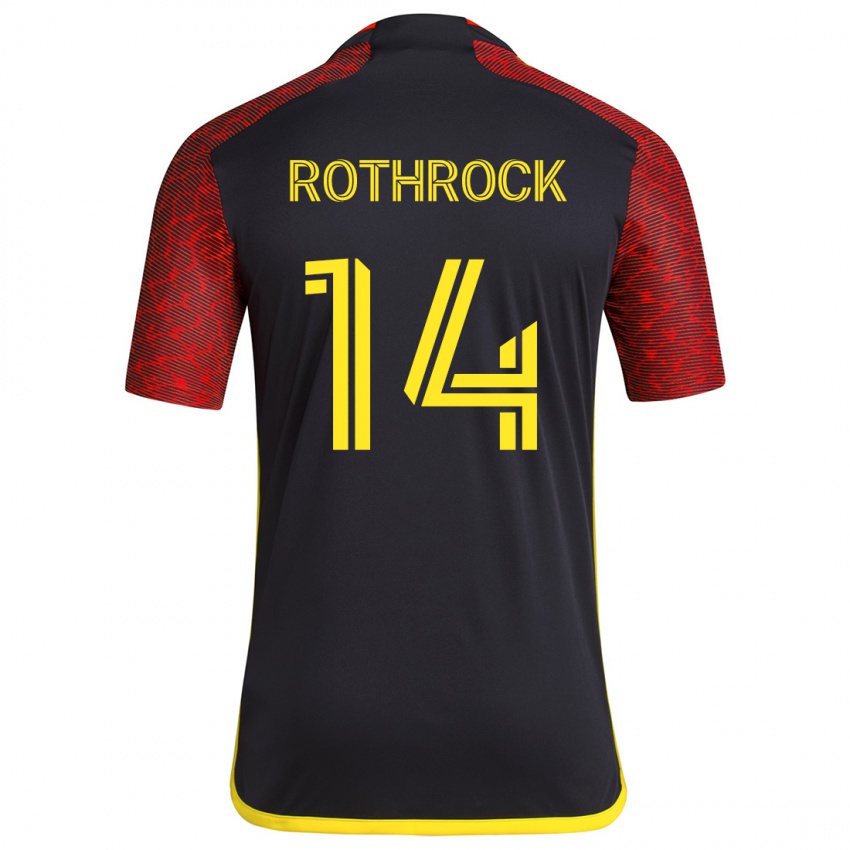 Niño Camiseta Paul Rothrock #14 Negro Rojo 2ª Equipación 2024/25 La Camisa Perú