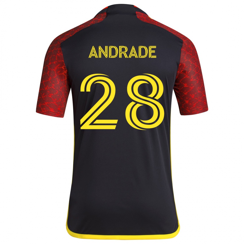 Niño Camiseta Yeimar Gómez Andrade #28 Negro Rojo 2ª Equipación 2024/25 La Camisa Perú