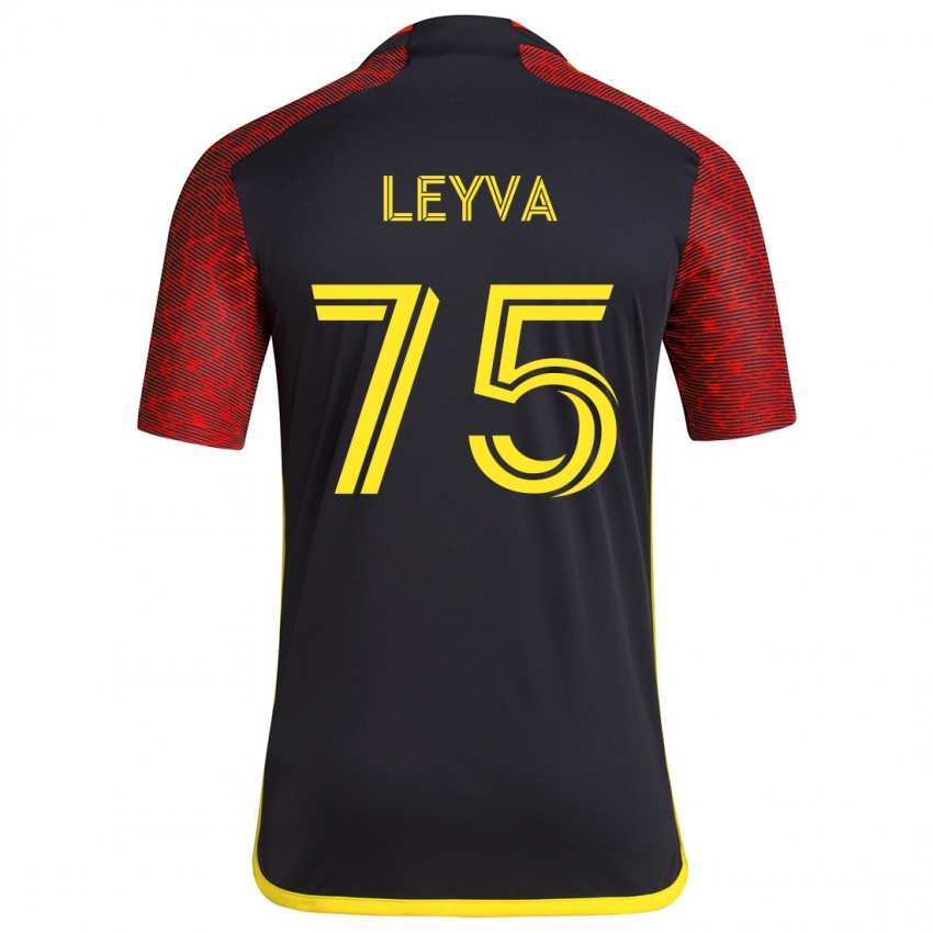 Niño Camiseta Danny Leyva #75 Negro Rojo 2ª Equipación 2024/25 La Camisa Perú