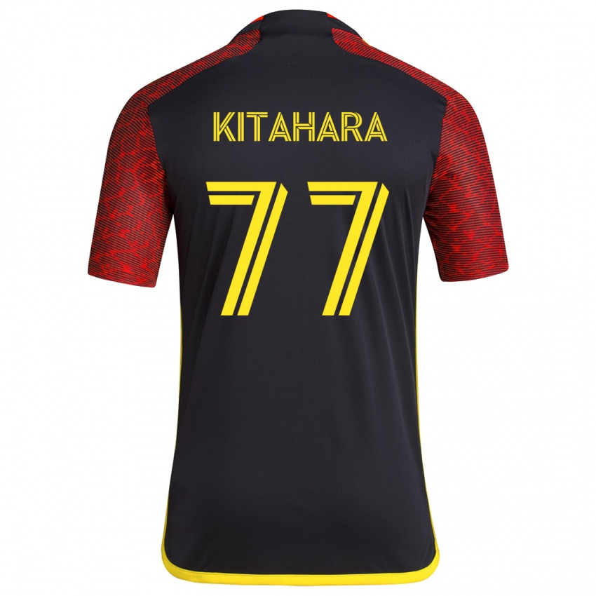 Niño Camiseta Sota Kitahara #77 Negro Rojo 2ª Equipación 2024/25 La Camisa Perú