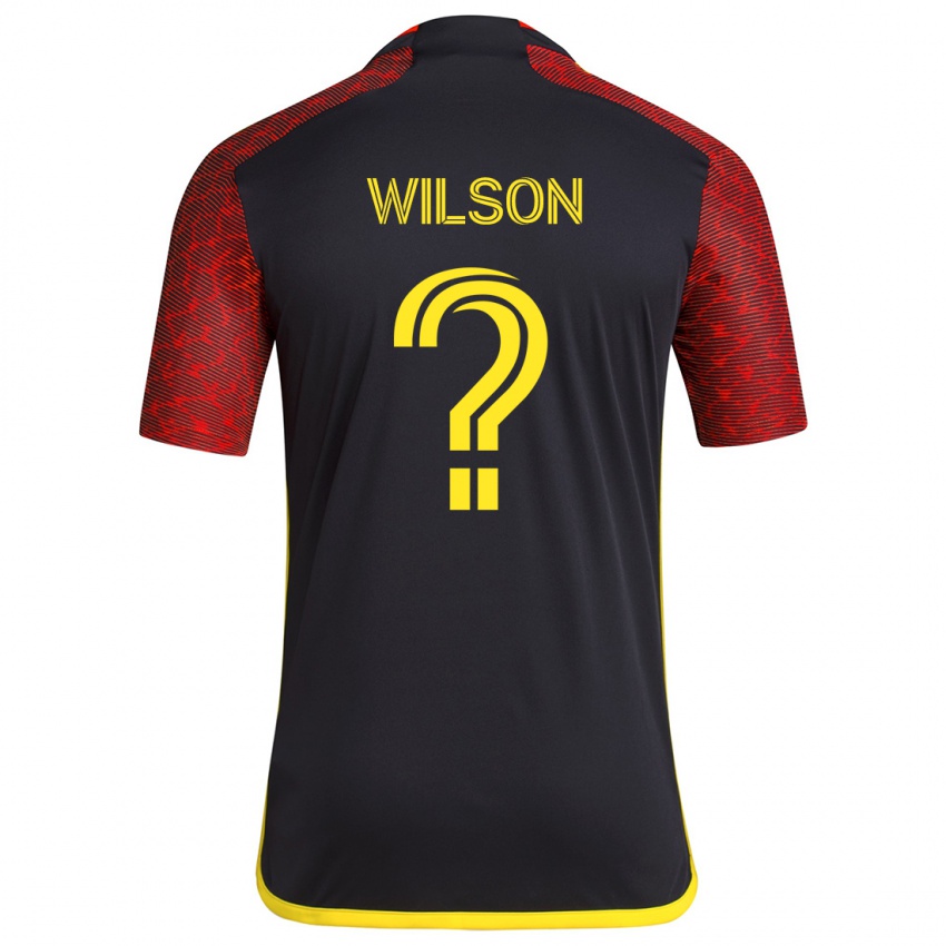 Niño Camiseta Trevor Wilson #0 Negro Rojo 2ª Equipación 2024/25 La Camisa Perú