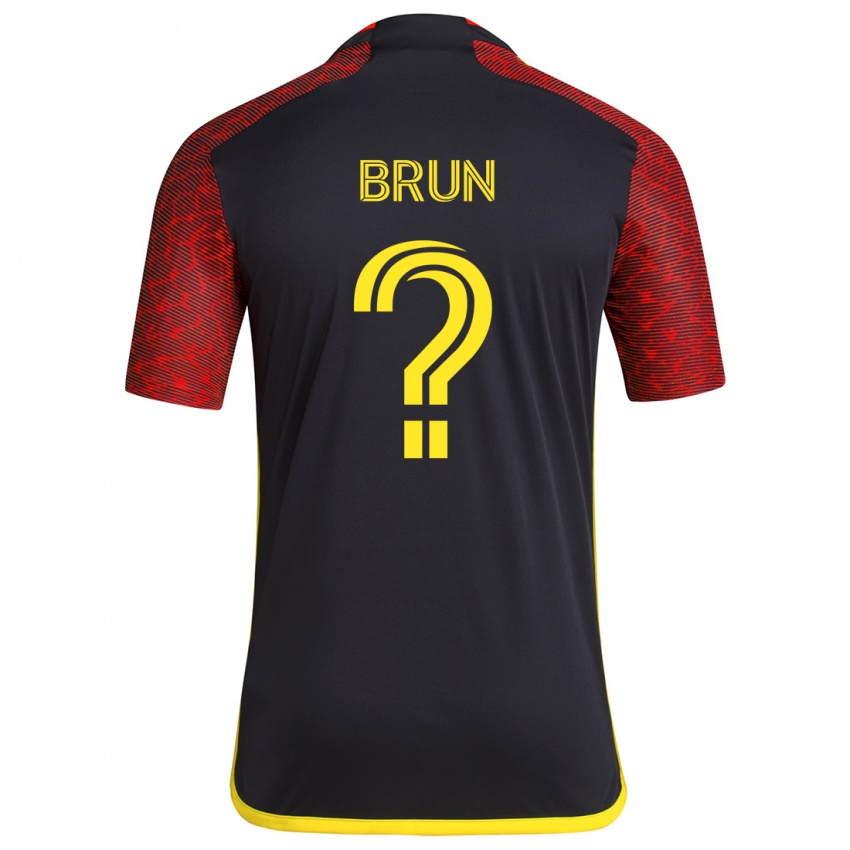 Niño Camiseta Shaun Brun #0 Negro Rojo 2ª Equipación 2024/25 La Camisa Perú