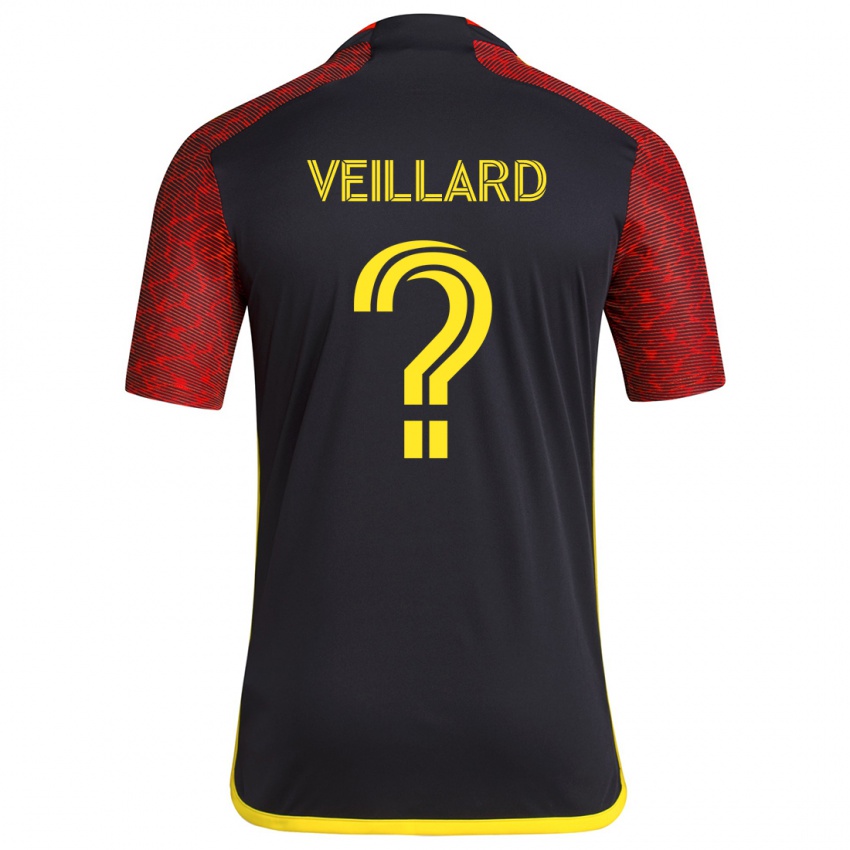 Niño Camiseta Etienne Veillard #0 Negro Rojo 2ª Equipación 2024/25 La Camisa Perú