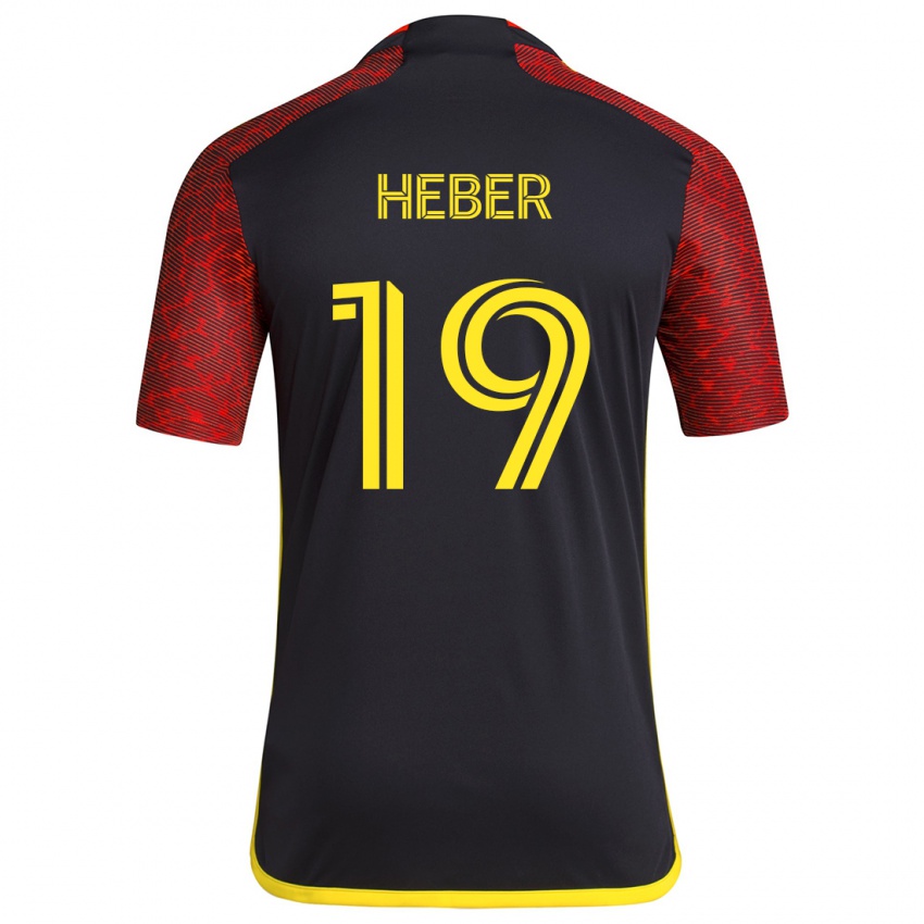 Niño Camiseta Héber #19 Negro Rojo 2ª Equipación 2024/25 La Camisa Perú