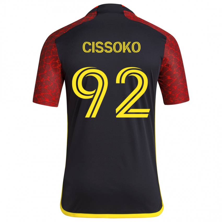 Niño Camiseta Abdoulaye Cissoko #92 Negro Rojo 2ª Equipación 2024/25 La Camisa Perú