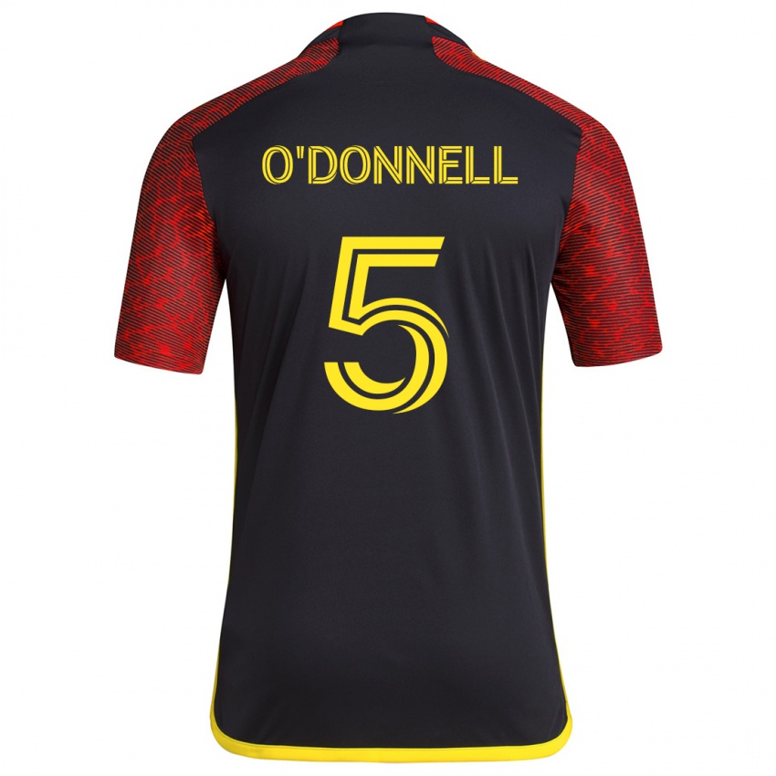 Niño Camiseta Kristina O'donnell #5 Negro Rojo 2ª Equipación 2024/25 La Camisa Perú