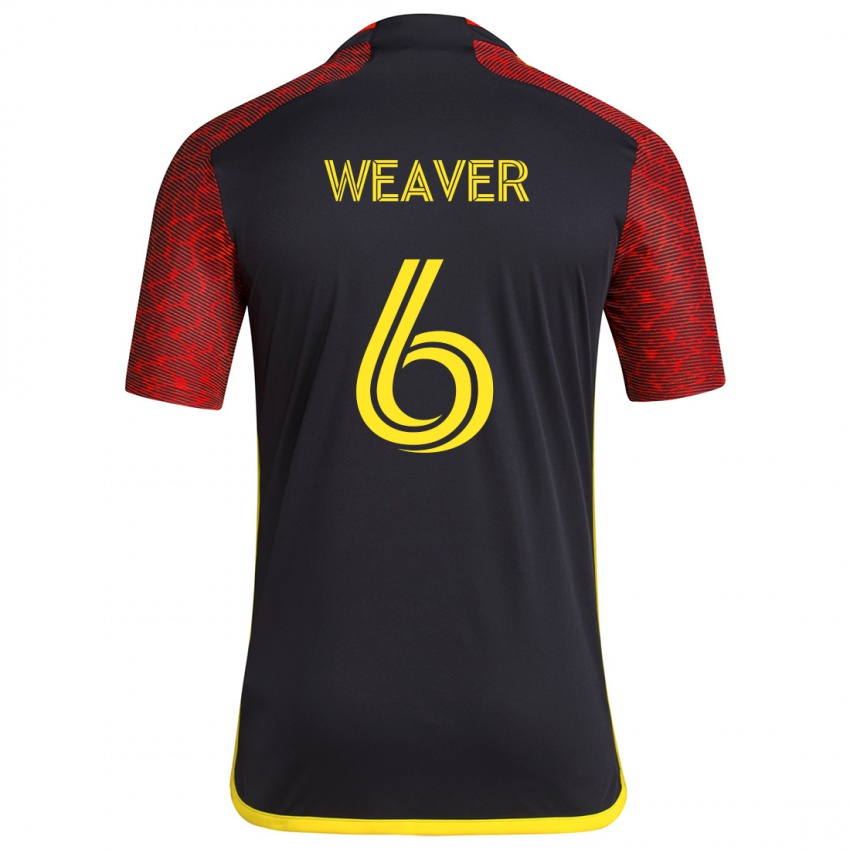 Niño Camiseta Morgan Weaver #6 Negro Rojo 2ª Equipación 2024/25 La Camisa Perú