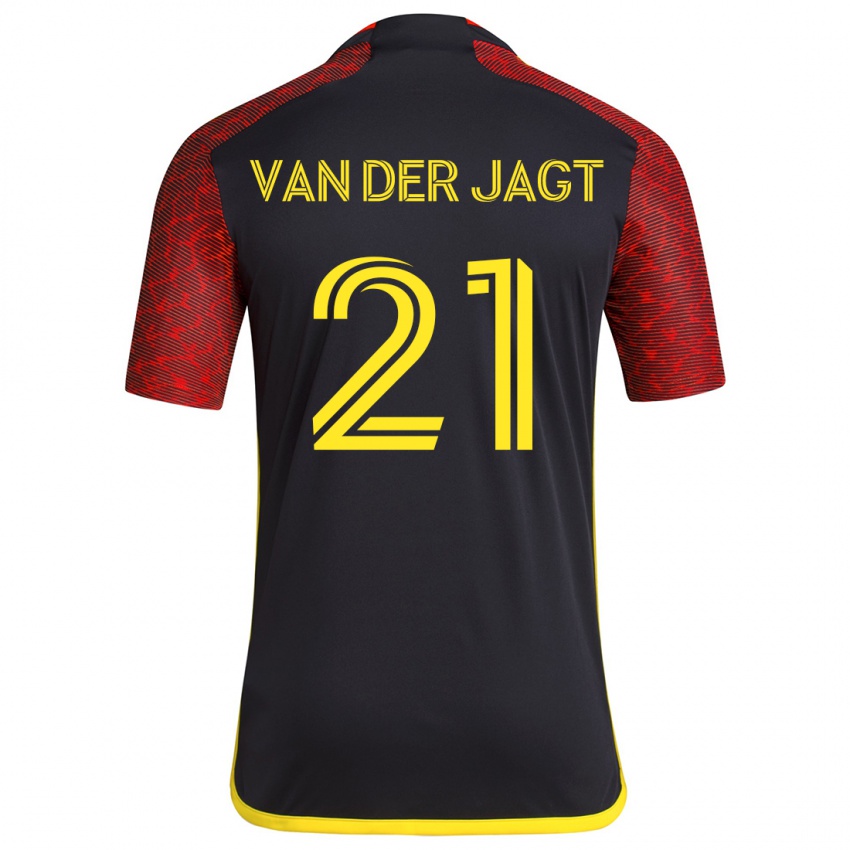 Niño Camiseta Olivia Van Der Jagt #21 Negro Rojo 2ª Equipación 2024/25 La Camisa Perú