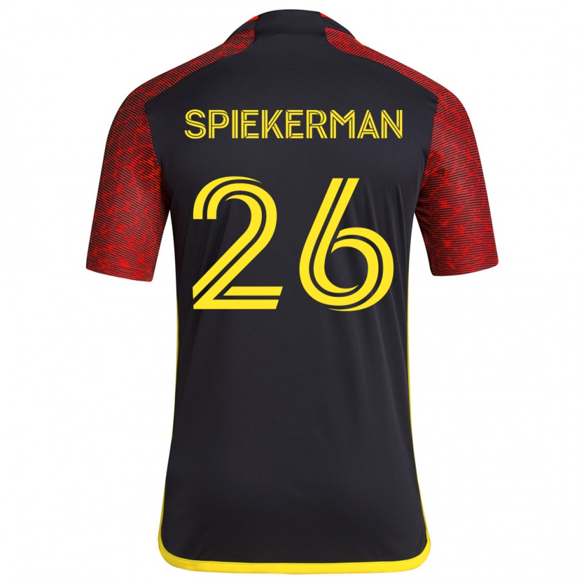 Niño Camiseta Stephanie Spiekerman #26 Negro Rojo 2ª Equipación 2024/25 La Camisa Perú