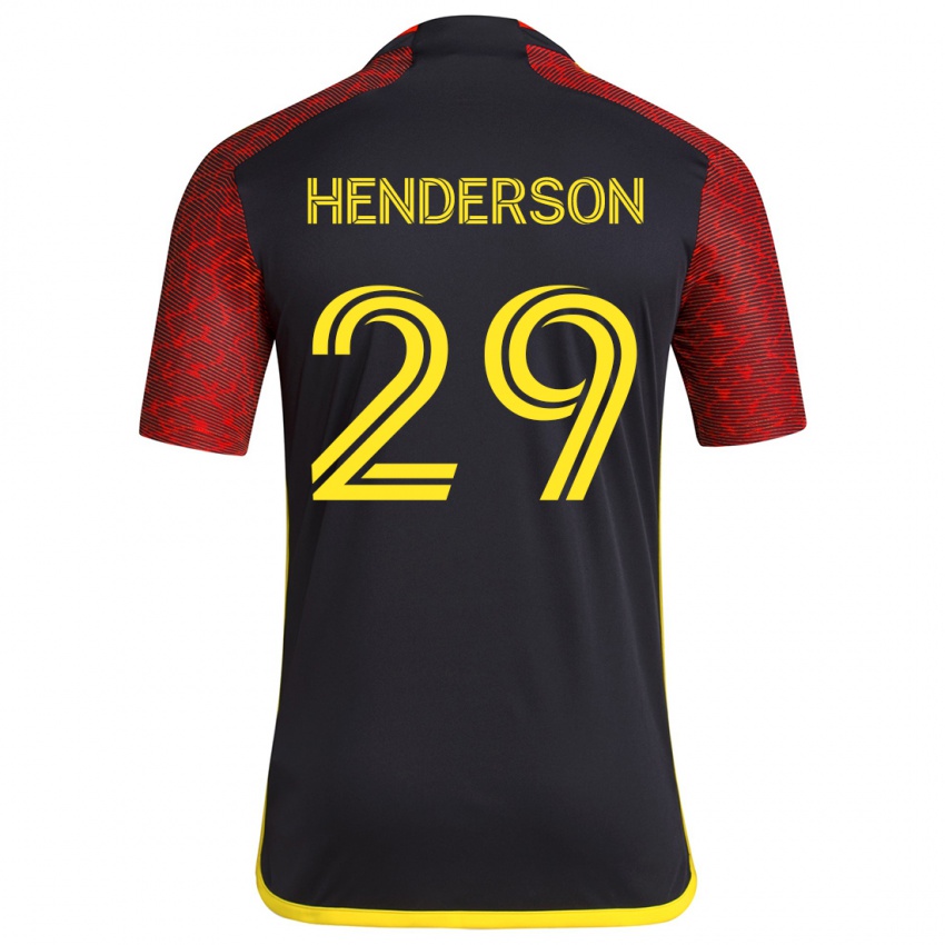 Niño Camiseta Anna Henderson #29 Negro Rojo 2ª Equipación 2024/25 La Camisa Perú