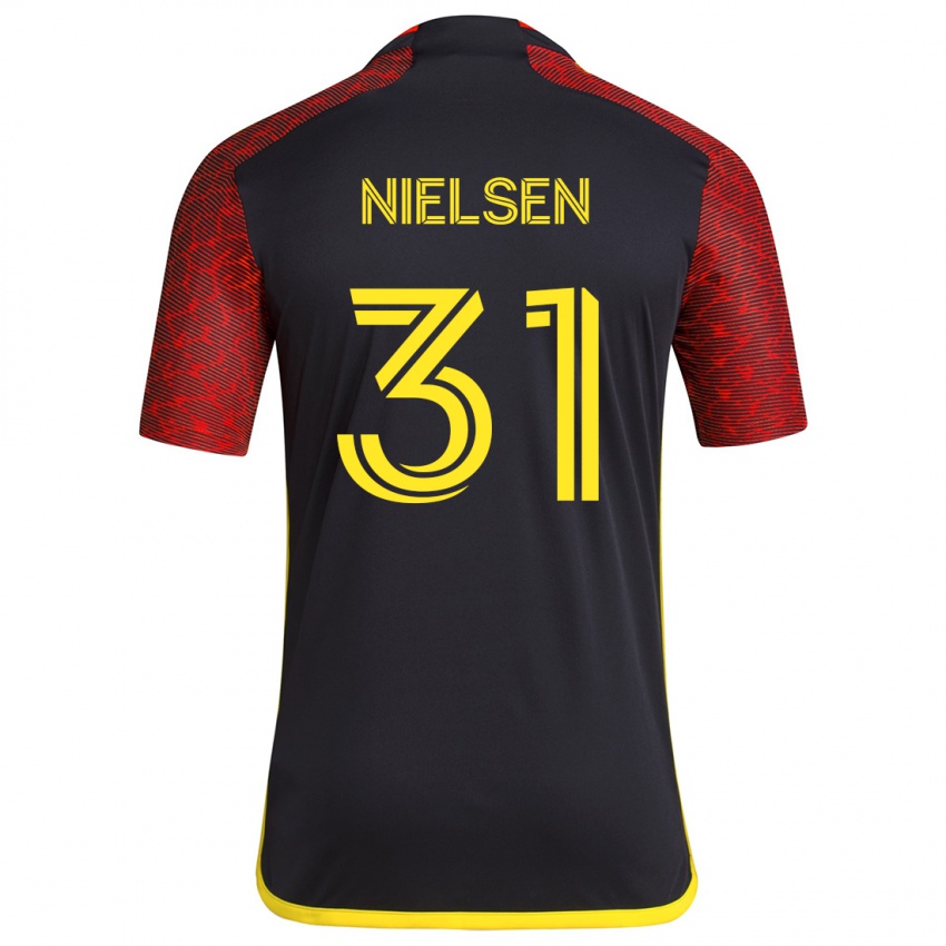 Niño Camiseta Madeline Nielsen #31 Negro Rojo 2ª Equipación 2024/25 La Camisa Perú