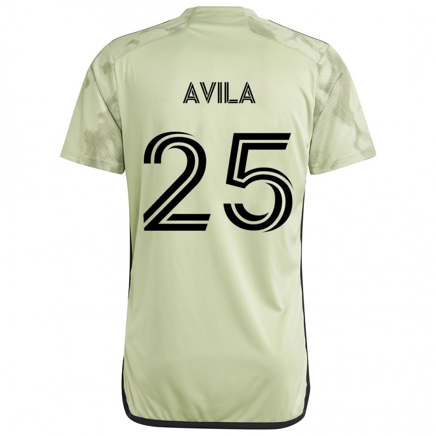 Niño Camiseta Armando Avila #25 Verde Claro 2ª Equipación 2024/25 La Camisa Perú