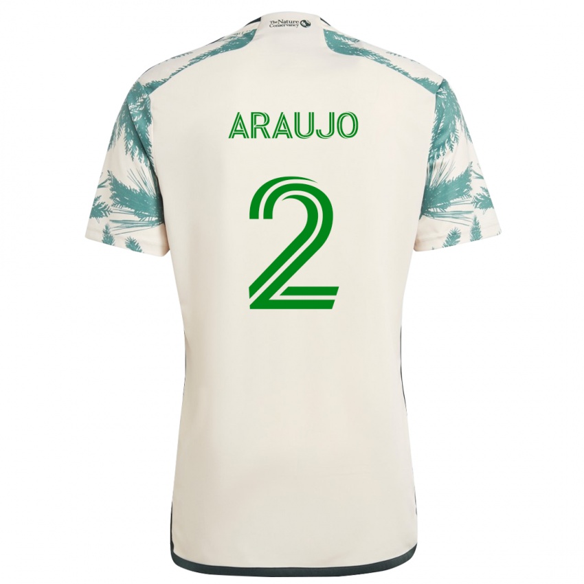 Niño Camiseta Miguel Araujo #2 Beige Marrón 2ª Equipación 2024/25 La Camisa Perú