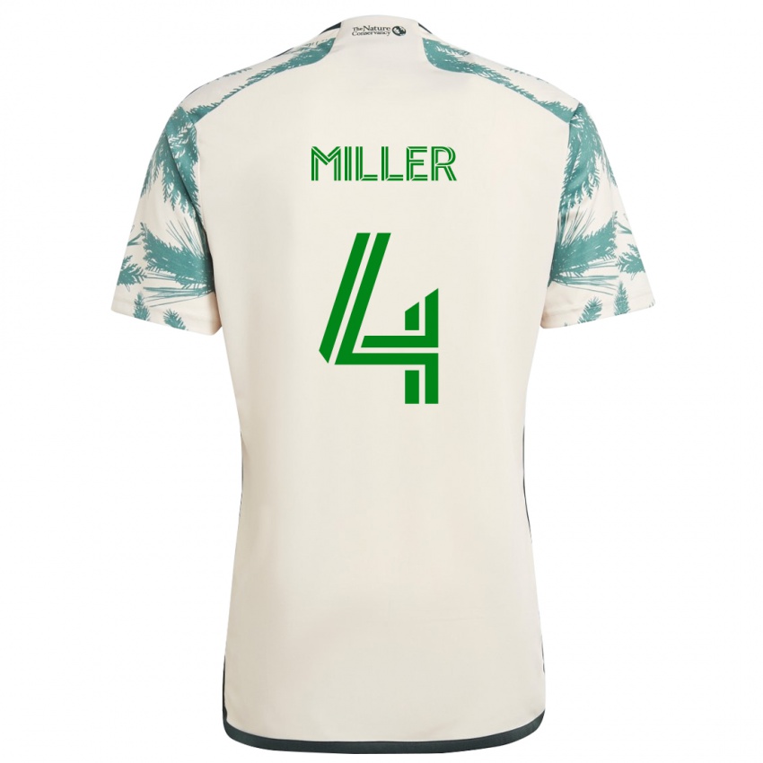 Niño Camiseta Kamal Miller #4 Beige Marrón 2ª Equipación 2024/25 La Camisa Perú