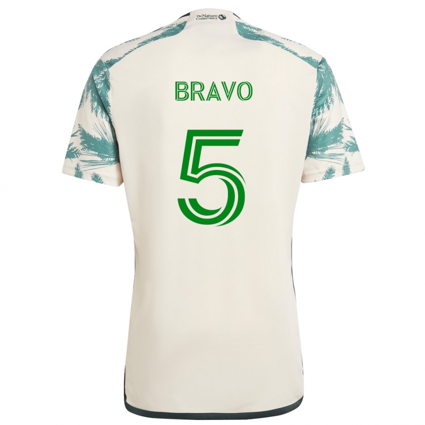 Niño Camiseta Claudio Bravo #5 Beige Marrón 2ª Equipación 2024/25 La Camisa Perú