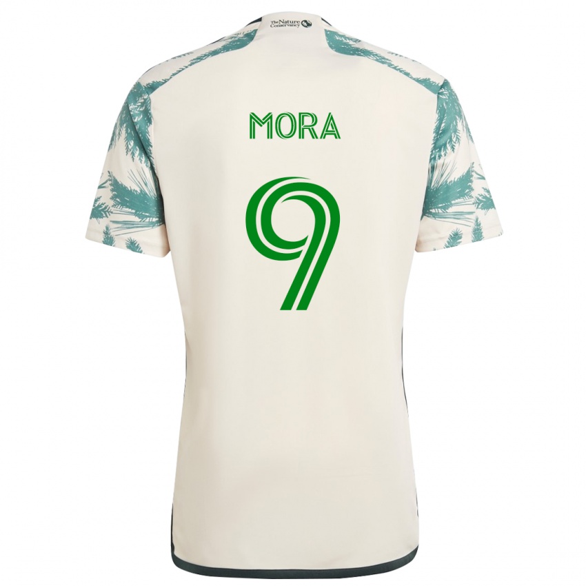 Niño Camiseta Felipe Mora #9 Beige Marrón 2ª Equipación 2024/25 La Camisa Perú