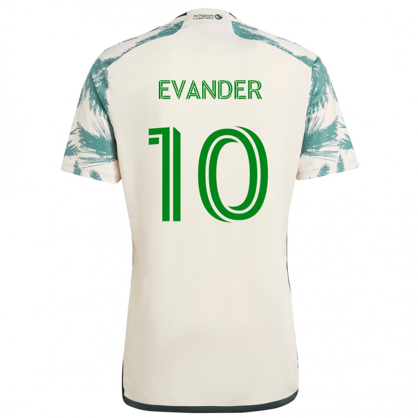 Niño Camiseta Evander #10 Beige Marrón 2ª Equipación 2024/25 La Camisa Perú