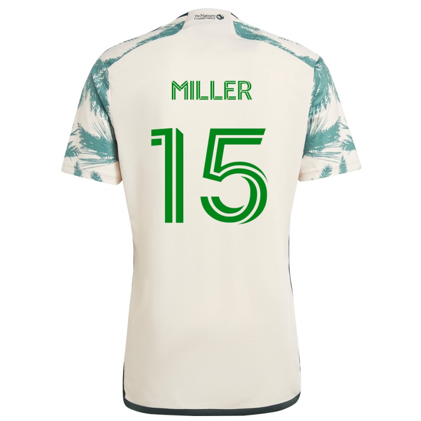 Niño Camiseta Eric Miller #15 Beige Marrón 2ª Equipación 2024/25 La Camisa Perú