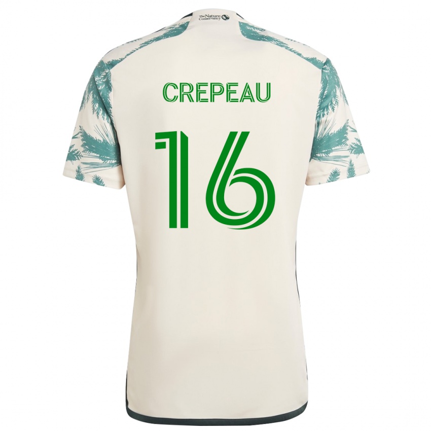 Niño Camiseta Maxime Crépeau #16 Beige Marrón 2ª Equipación 2024/25 La Camisa Perú