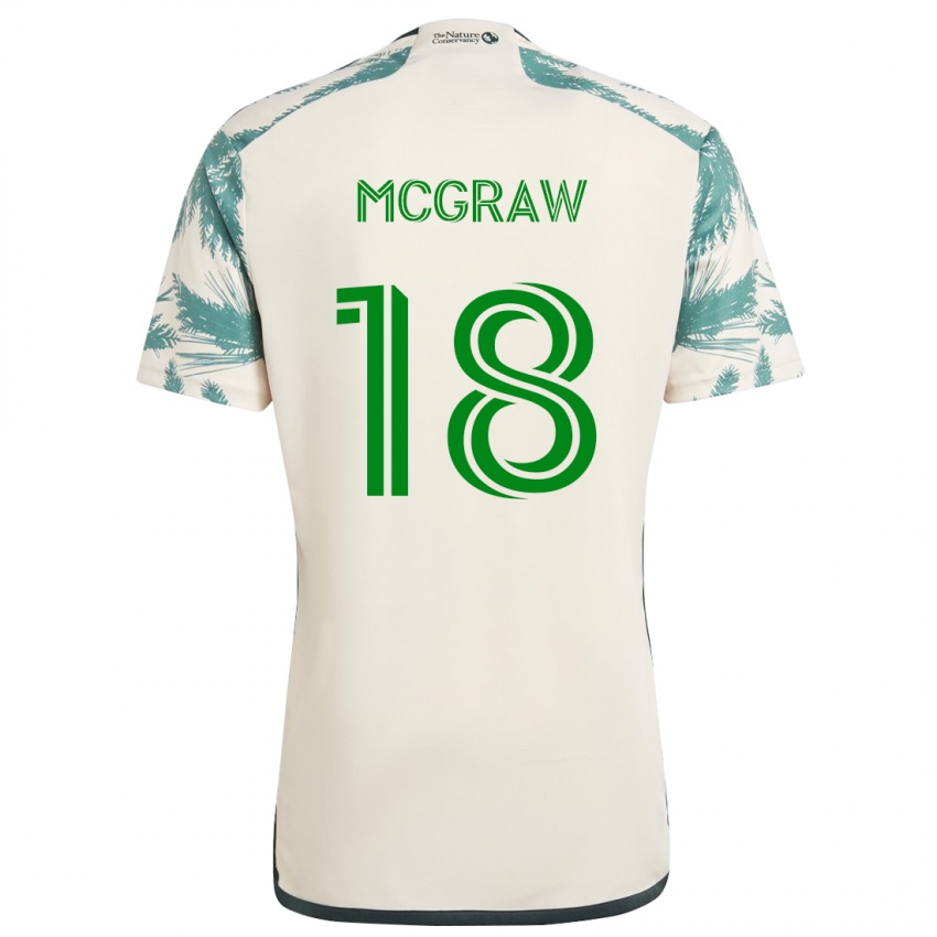 Niño Camiseta Zac Mcgraw #18 Beige Marrón 2ª Equipación 2024/25 La Camisa Perú