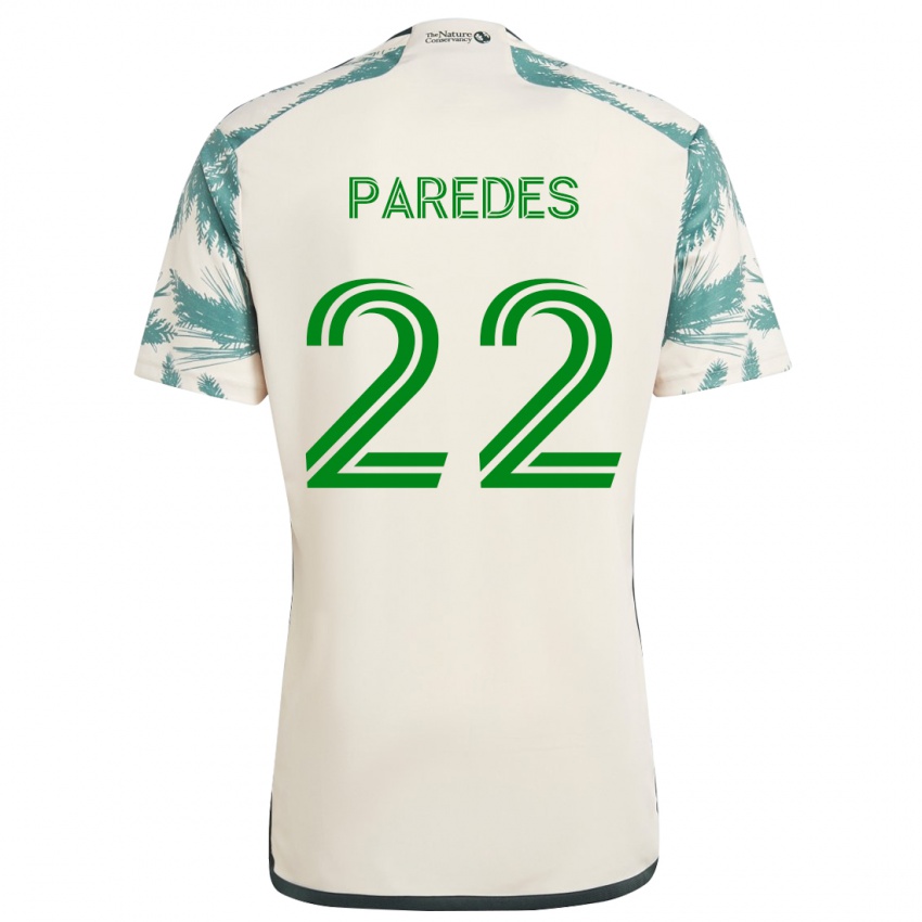 Niño Camiseta Cristhian Paredes #22 Beige Marrón 2ª Equipación 2024/25 La Camisa Perú