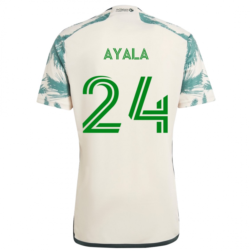 Niño Camiseta David Ayala #24 Beige Marrón 2ª Equipación 2024/25 La Camisa Perú