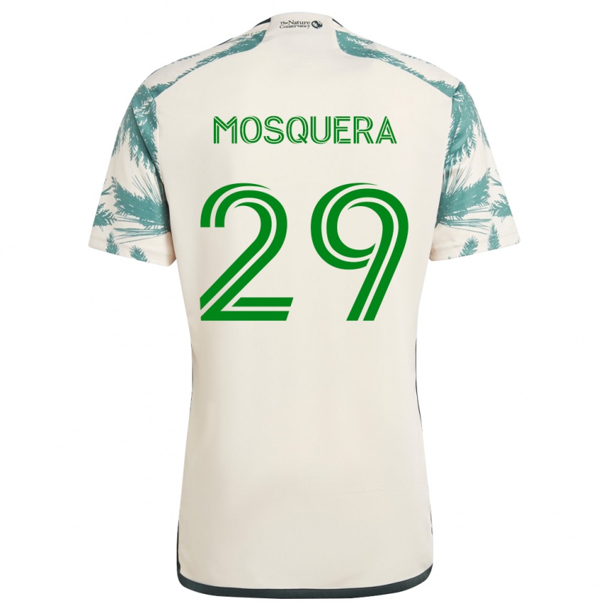 Niño Camiseta Juan David Mosquera #29 Beige Marrón 2ª Equipación 2024/25 La Camisa Perú