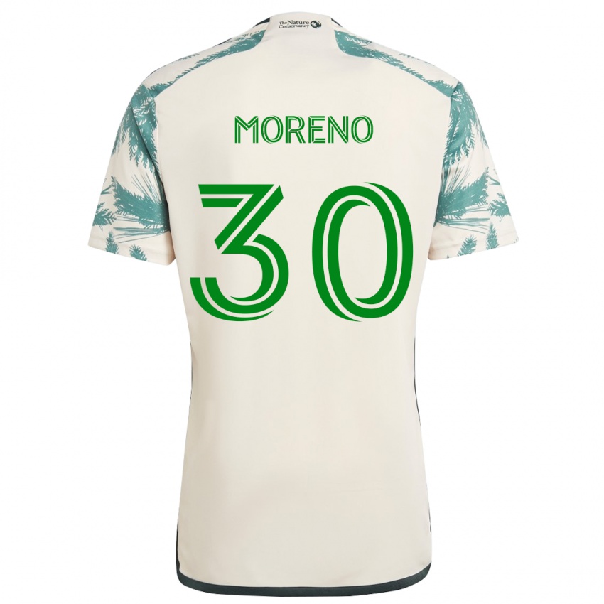 Niño Camiseta Santiago Moreno #30 Beige Marrón 2ª Equipación 2024/25 La Camisa Perú