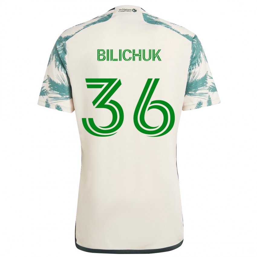 Niño Camiseta Ryan Bilichuk #36 Beige Marrón 2ª Equipación 2024/25 La Camisa Perú