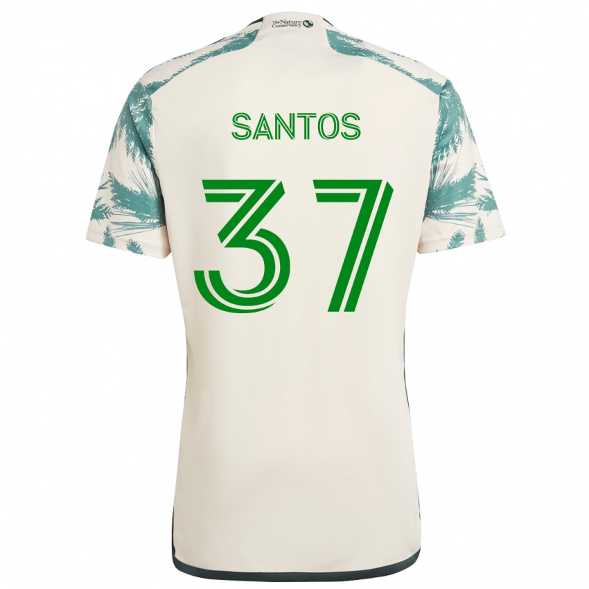 Niño Camiseta Noah Santos #37 Beige Marrón 2ª Equipación 2024/25 La Camisa Perú