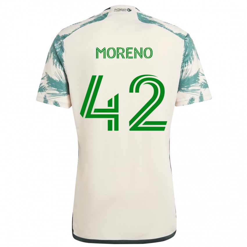 Niño Camiseta Alexis Moreno #42 Beige Marrón 2ª Equipación 2024/25 La Camisa Perú