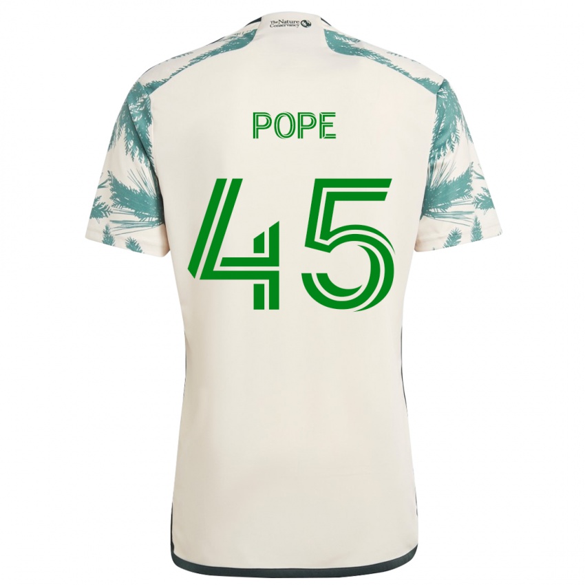 Niño Camiseta Blake Pope #45 Beige Marrón 2ª Equipación 2024/25 La Camisa Perú