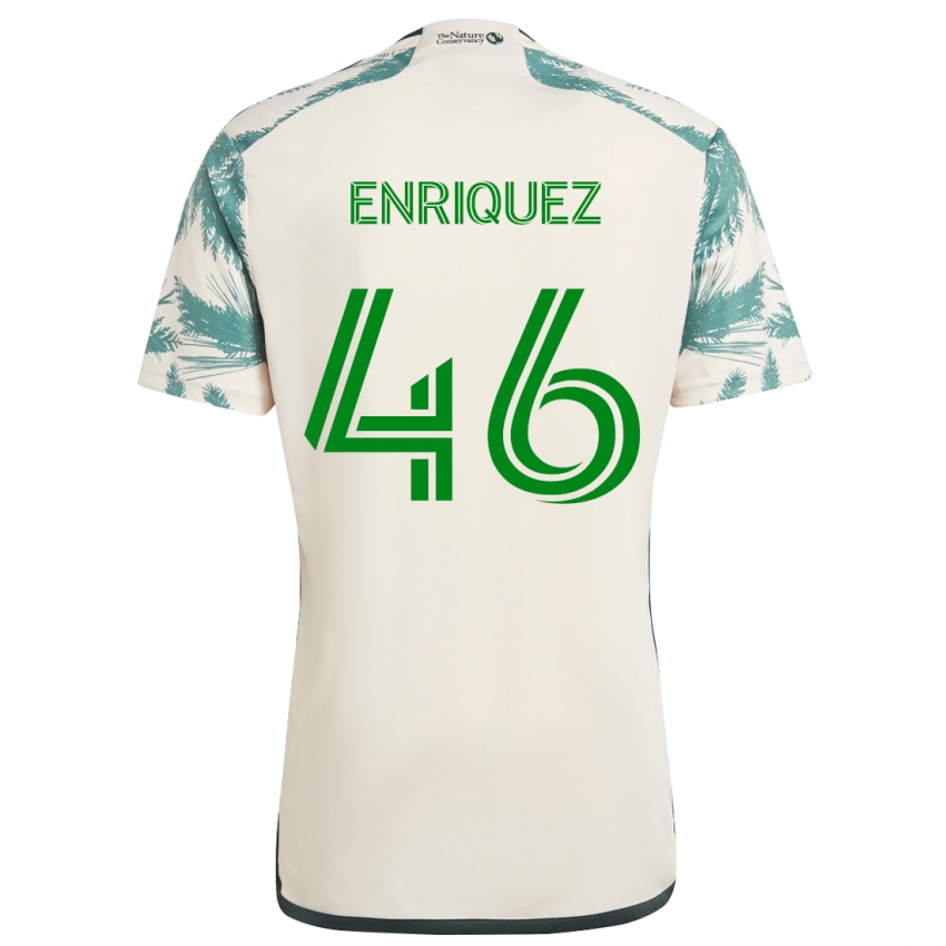 Niño Camiseta Victor Enriquez #46 Beige Marrón 2ª Equipación 2024/25 La Camisa Perú