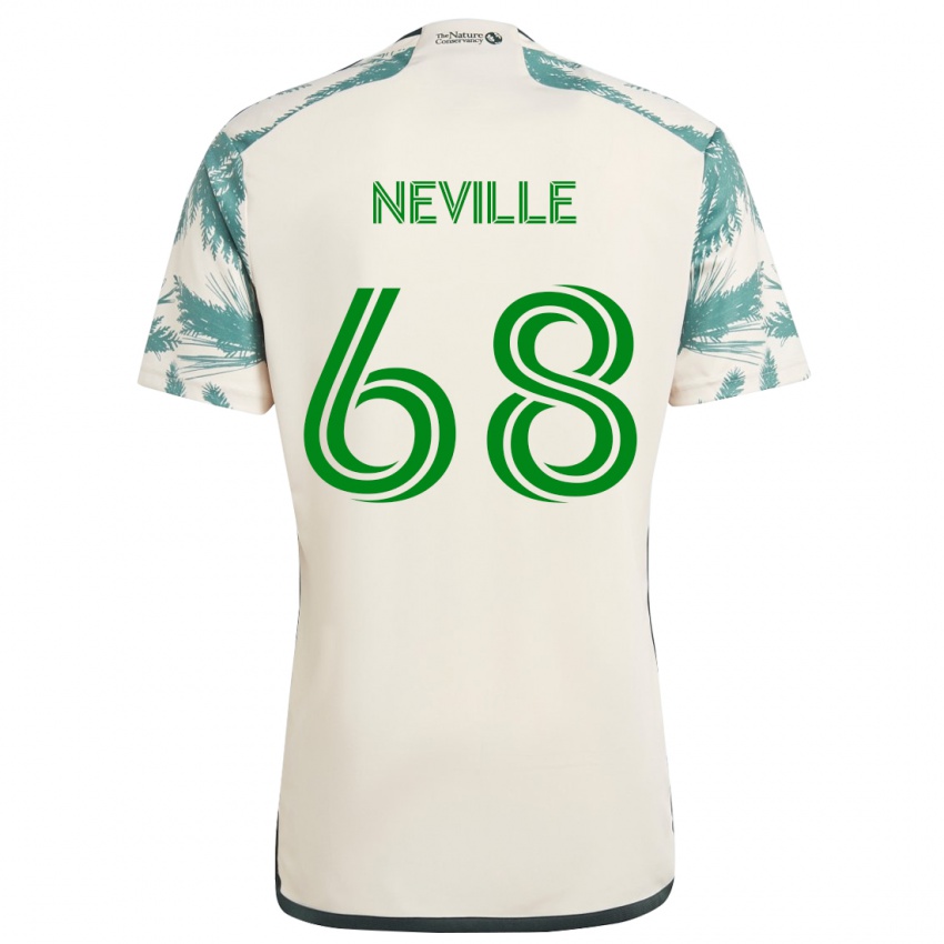 Niño Camiseta Harvey Neville #68 Beige Marrón 2ª Equipación 2024/25 La Camisa Perú