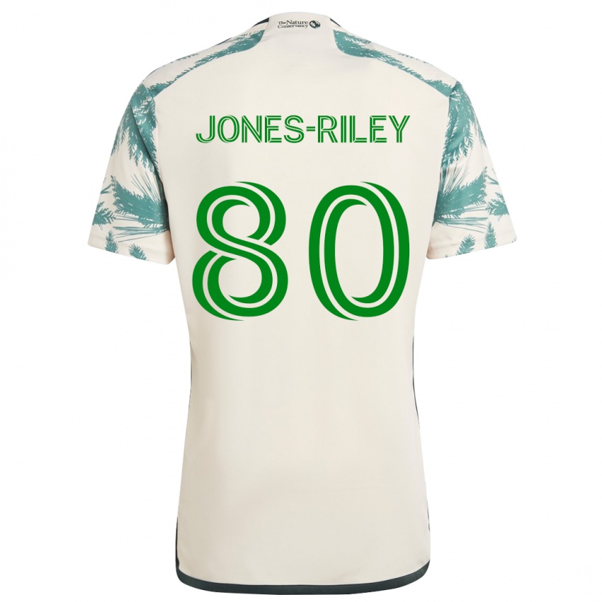 Niño Camiseta Jaden Jones-Riley #80 Beige Marrón 2ª Equipación 2024/25 La Camisa Perú