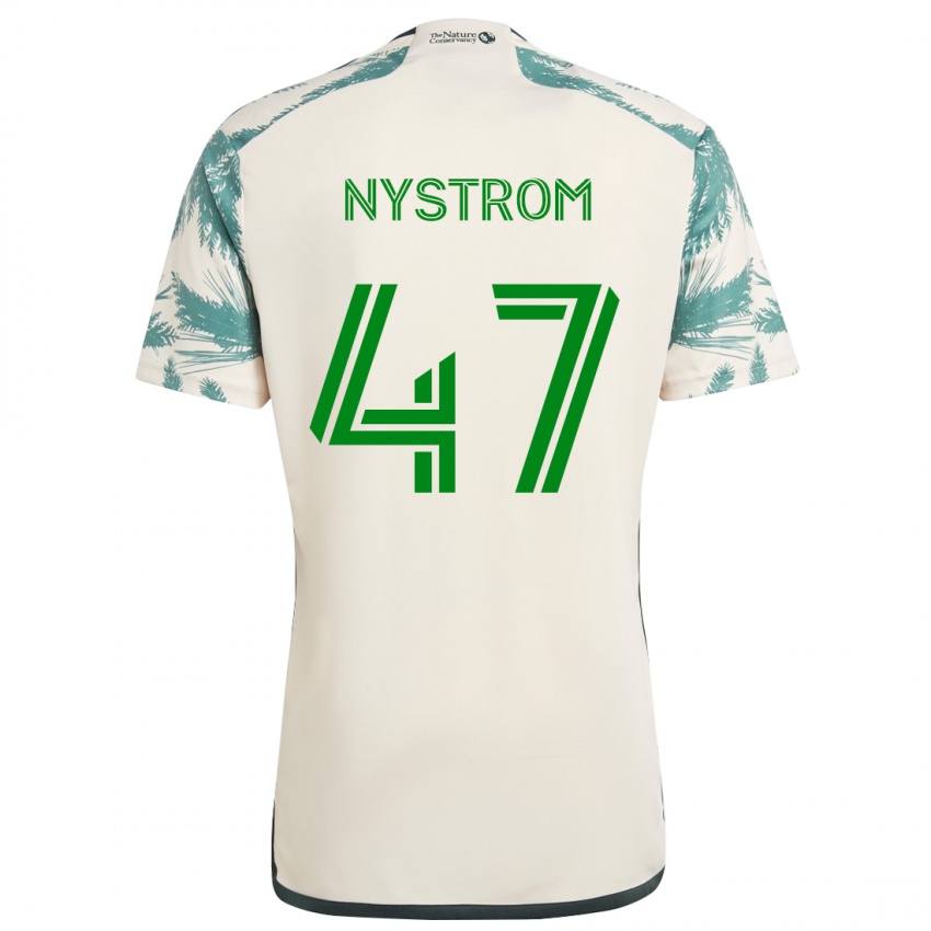 Niño Camiseta Maximo Nystrom #47 Beige Marrón 2ª Equipación 2024/25 La Camisa Perú