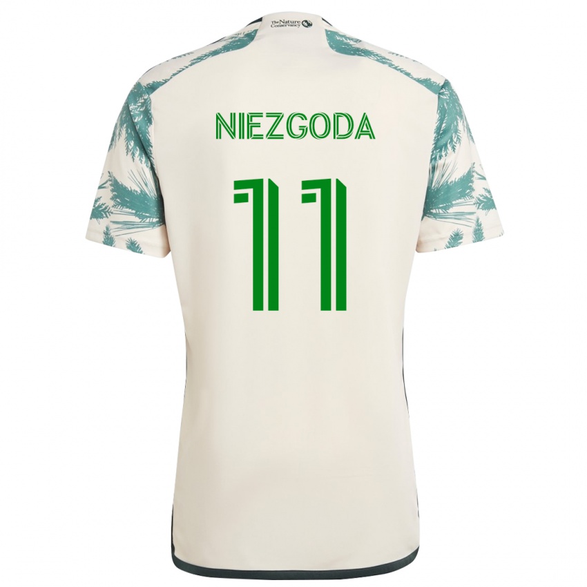 Niño Camiseta Jaroslaw Niezgoda #11 Beige Marrón 2ª Equipación 2024/25 La Camisa Perú