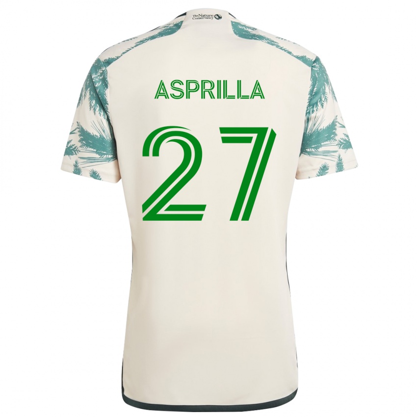 Niño Camiseta Dairon Asprilla #27 Beige Marrón 2ª Equipación 2024/25 La Camisa Perú