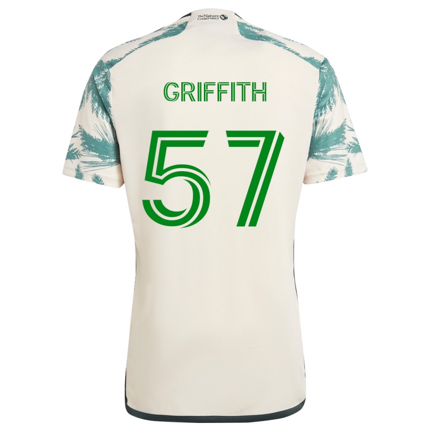 Niño Camiseta Víctor Griffith #57 Beige Marrón 2ª Equipación 2024/25 La Camisa Perú