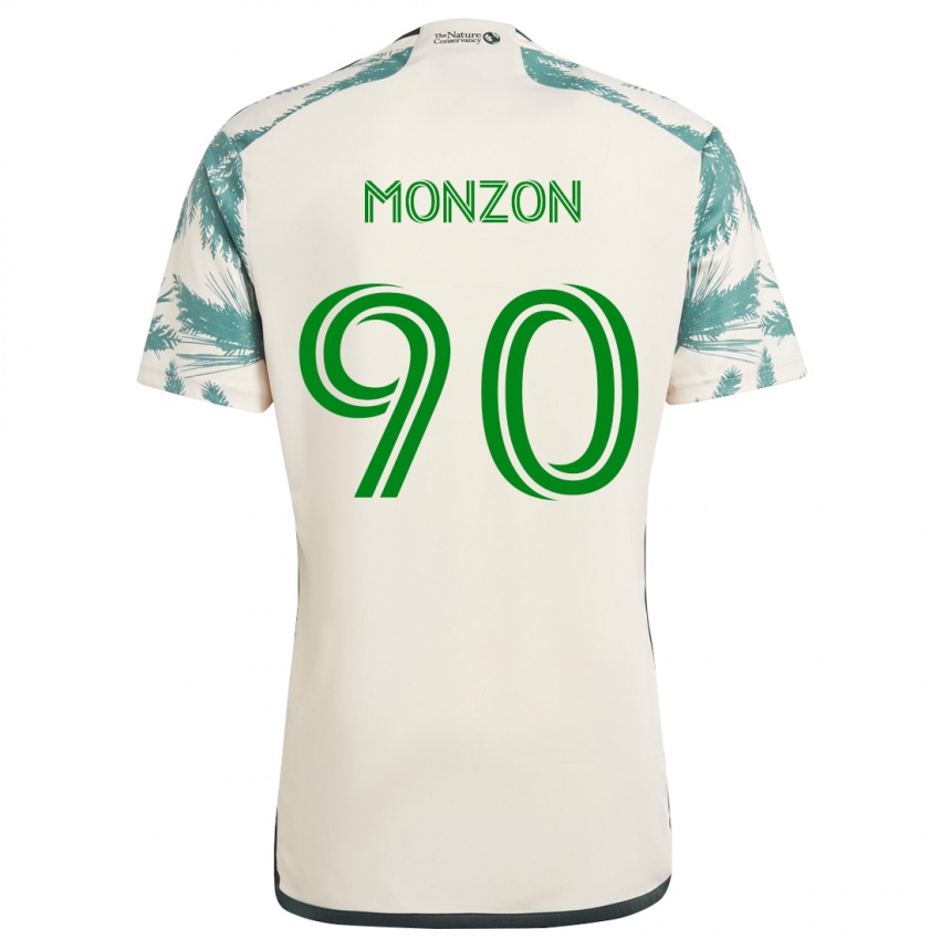 Niño Camiseta Florián Monzón #90 Beige Marrón 2ª Equipación 2024/25 La Camisa Perú