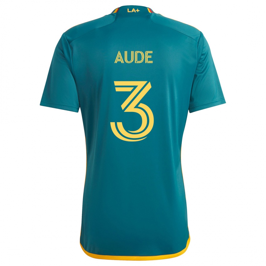 Niño Camiseta Julián Aude #3 Verde Amarillo 2ª Equipación 2024/25 La Camisa Perú